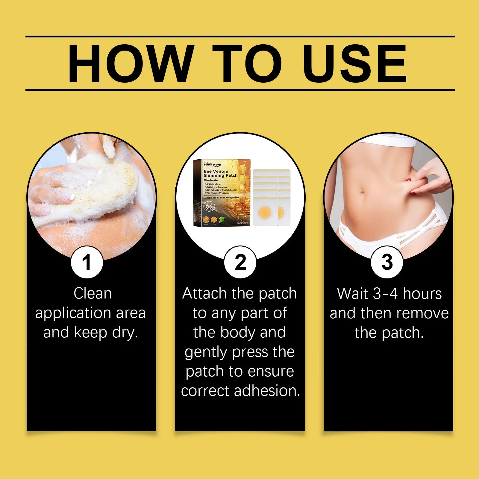 Bee Venom Body Shaping Patch Tighten Skin Firm Body Contour Improve Elasticity Boost Blood Circulation Gentle Skin Firm Patches