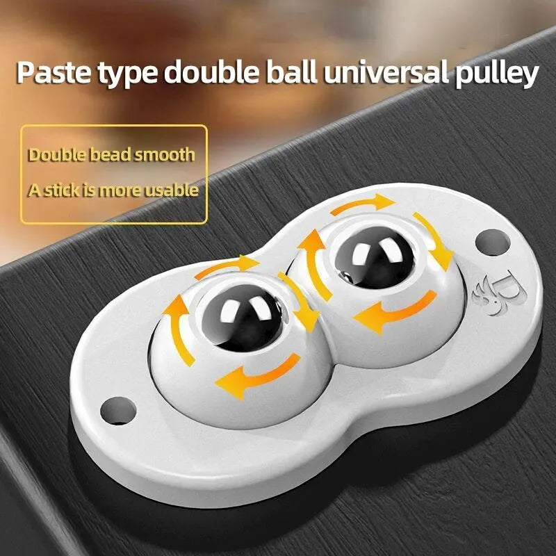 4PCS Adhesive Non Perforated Universal Wheel Furniture Base Roller Ball Type Casters Handcart Silent Wheel