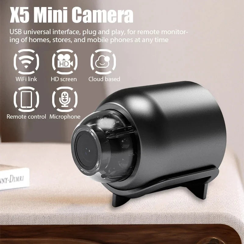 X5 Mini Camera 1080P Clear Night Vision Lightweight Portable Premium Cams Motion Detection Wireless Surveillance Camera 2026 New