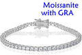 3-6.5mm Moissanite Tennis Bracelet for WomeAn and Men S925 Sterling Silver GRA Certified D Color VVS1 Clarity