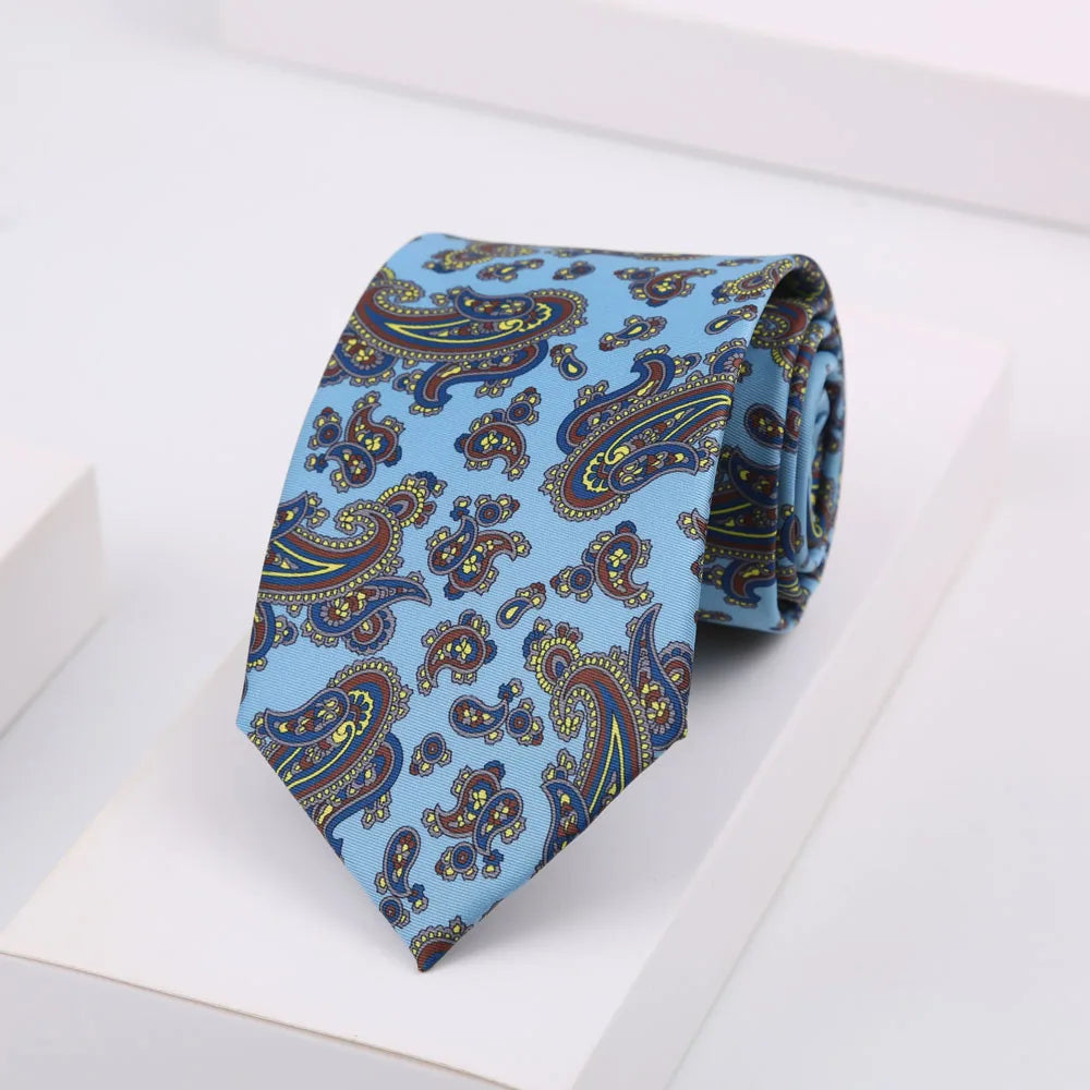Men's Super Soft Silk Touch Ties Floral Paisley 8cm Necktie For Men Wedding Business Gravata Novelty Printing Neck Ties