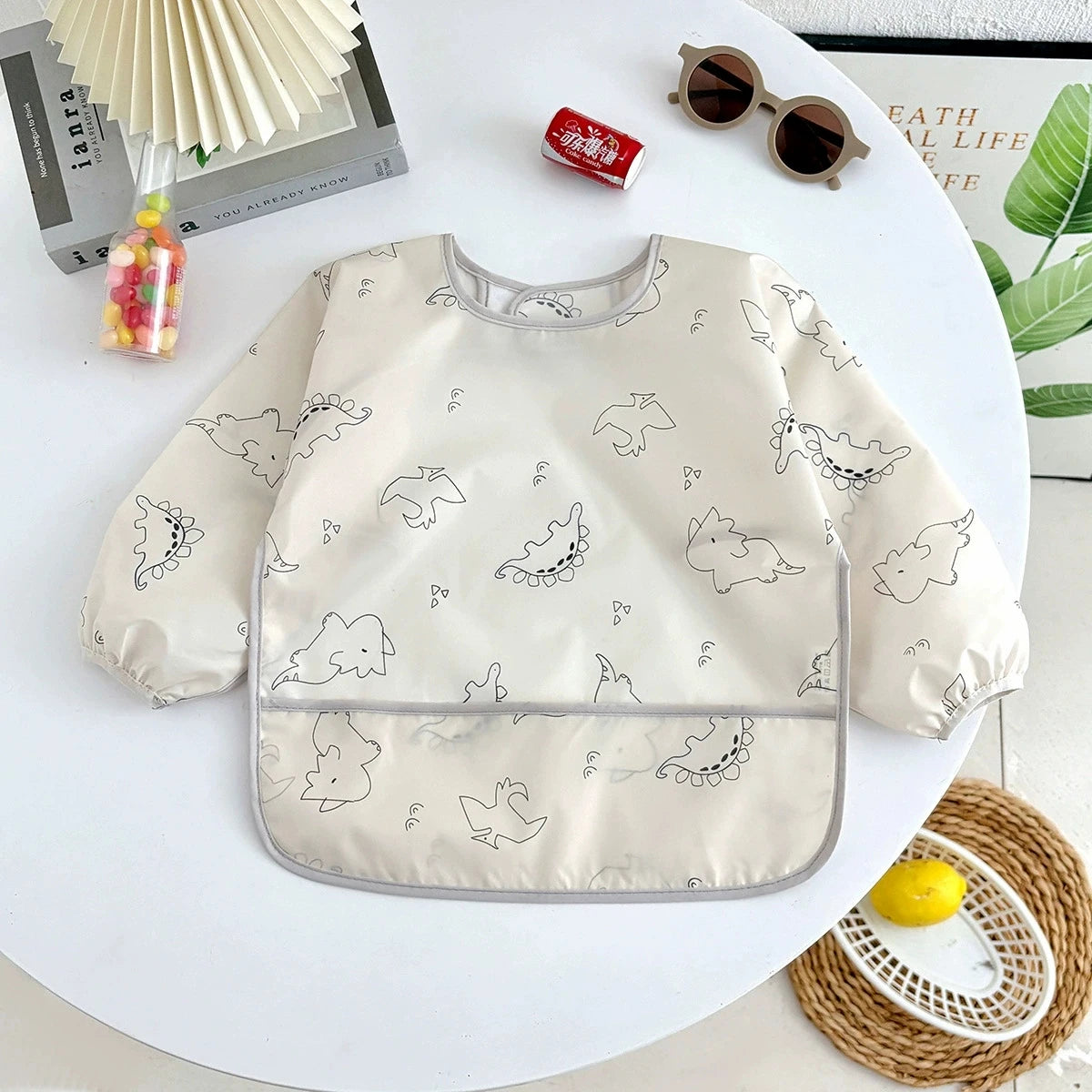 Waterproof Full Sleeve Baby Bibs Children Apron Long Sleeve Feeding Smock Kids Eating Breastplate Infant Scarf Clothing