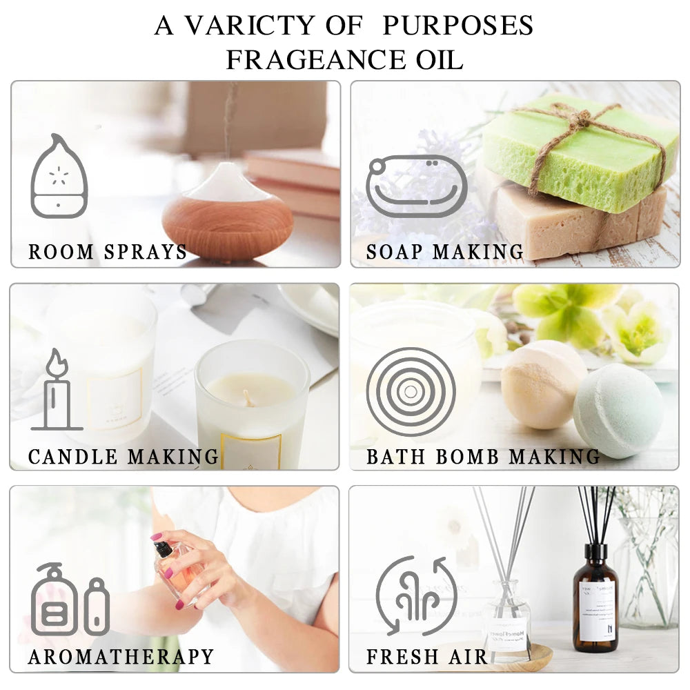 MAYJAM Vanilla Lavender Jasmine Eucalyptus Sweet Orange Patchouli Lemongrass Cinnamon Rosemary Rose Citronella Essential Oil