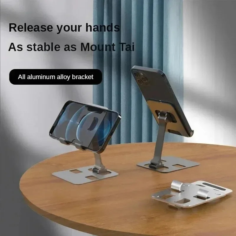Universal Aluminum Alloy Tablet Stands Holder Flexible for iPad Adjustable Folding Lazy Desktop Live Mobile Phone Stand Mount