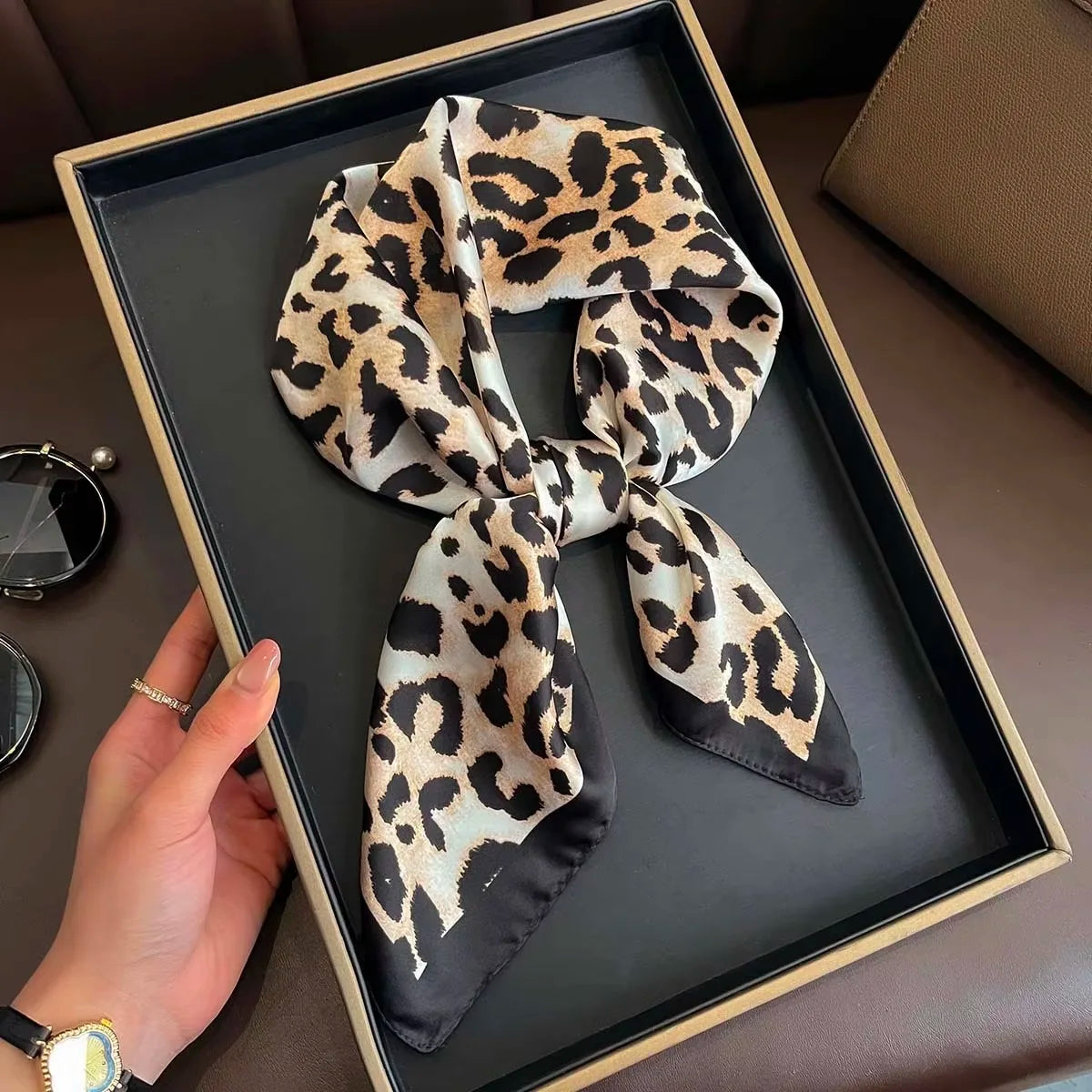 2025 New Yellow Lemon Print Square Silk Scarf for Women 70*70cm Neck Ties Fashion Decorate Neckerchief Female Hijab Bag Ribbions
