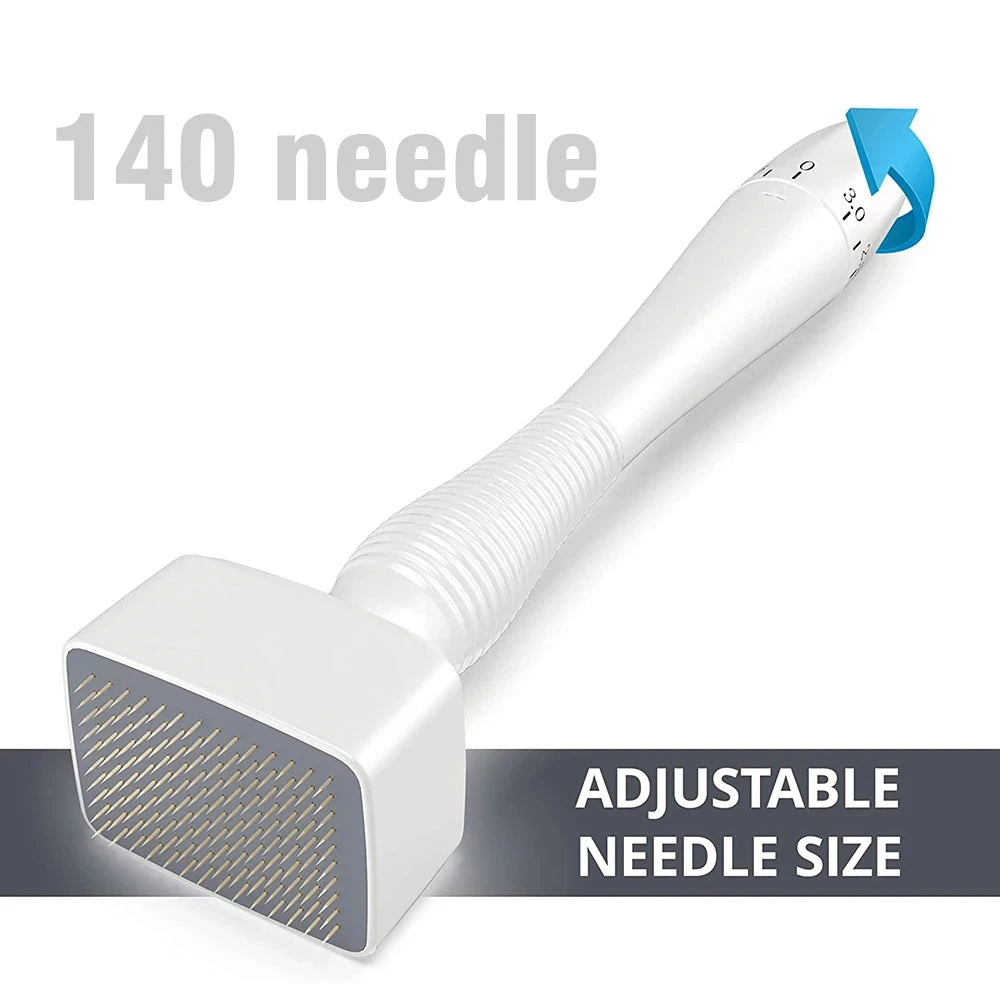 White 140Pins Derma Stamp Adjustable Needle Length 0.25mm Microneedle Real Needle Skin Care Beard Growth Scalp Hair Re-Growth