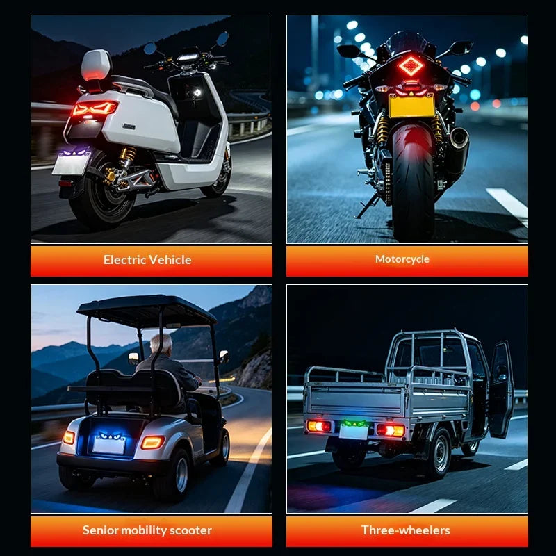 2026 Newest Motorcycle Cool Demon Eye LED License Plate Waterproof Ambient Light Headlight Brake Light Motorcycles Light