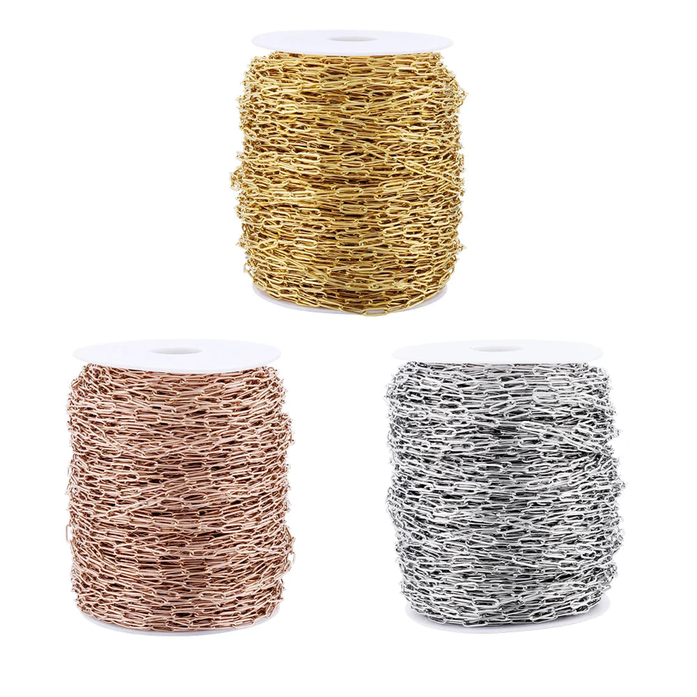 1M 3/4mm Stainless Steel Chain No Fade Cable Gold Chains for Necklace Bracelet Anklet DIY Jewelry Making Components Wholesale