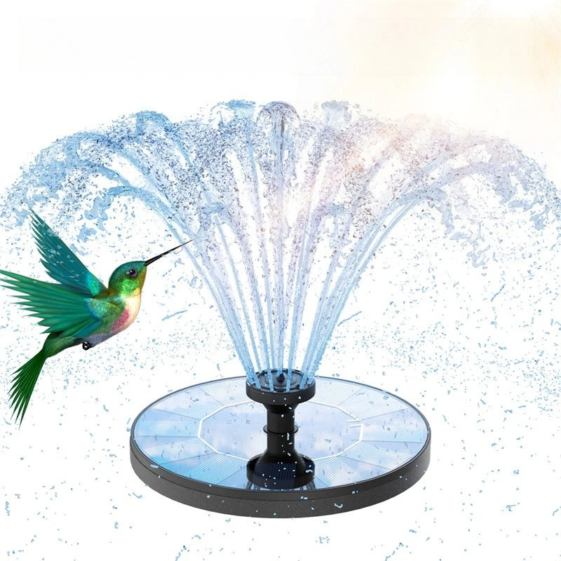 New 1W/1.5W/2.5W/3.5W Outdoor Solar Fountain Water Pump Bird Bath Fountain with 6 Nozzles Suitable for Courtyard Garden Pools