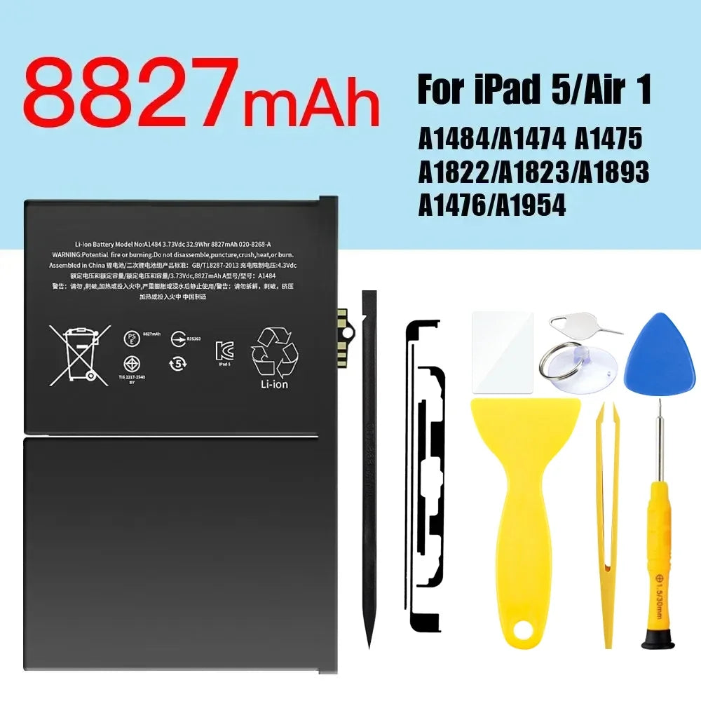 PINZHENG Tablet Battery For iPad 5 6 Air A1484 For iPad Air2 A1474 A1475 A1893 10.2 Mini 2 3 4 5 Pro 9.7 10.5 11 12.9 Battery