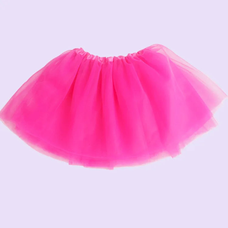Girl Elastic Ballet Dancewear Tutus Mini Skirt For Birthday Party Dance 3 Layer Tulle Tutu Skirt for Kids Princess 2-8Y Girls