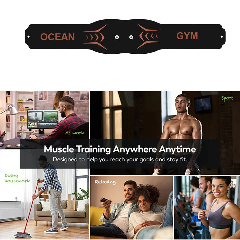 60CM Wireless EMS Muscle Stimulator Abdominal Trainer Belts Waist Trimmer Electric Body Massager Weight Loss For Men Women