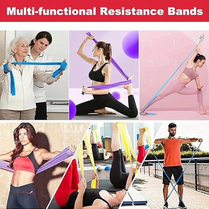 Latex Elastic Resistance Band - 1pc Workout Pilates Band for Gym Home Fitness Exercise