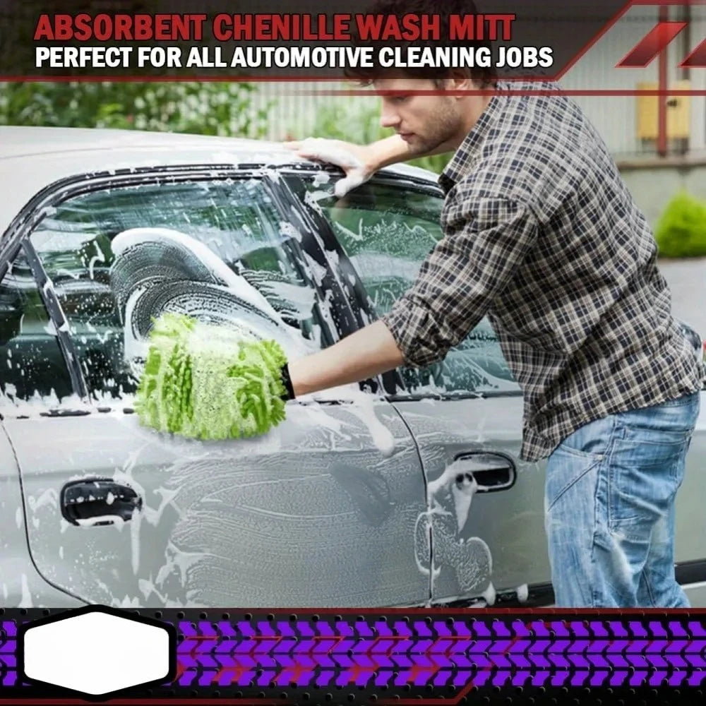 Electric Bicycle Car Cleaning Microfiber, 1/2-Piece Set Scratch Free and Lint Free, High-Quality Lint Microfiber Car Wash Gloves