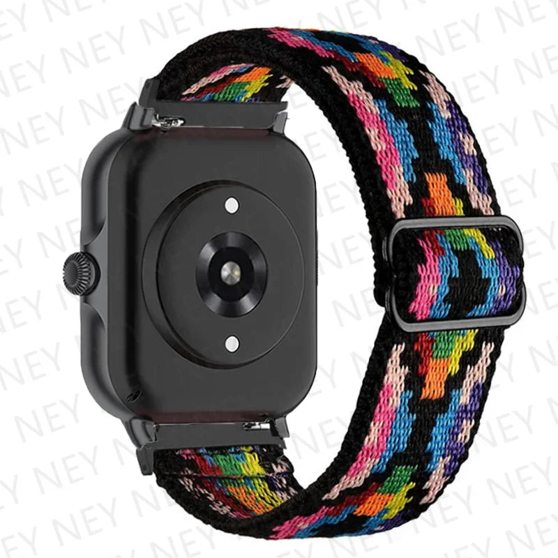 Shiny Elastic strap For Amazfit gts 4-3-2-2e-mini/bip-U-S-lite/Stratos 2 20mm/22mm band Bohemian Pride bracelet gtr-4-3-3pro-2e