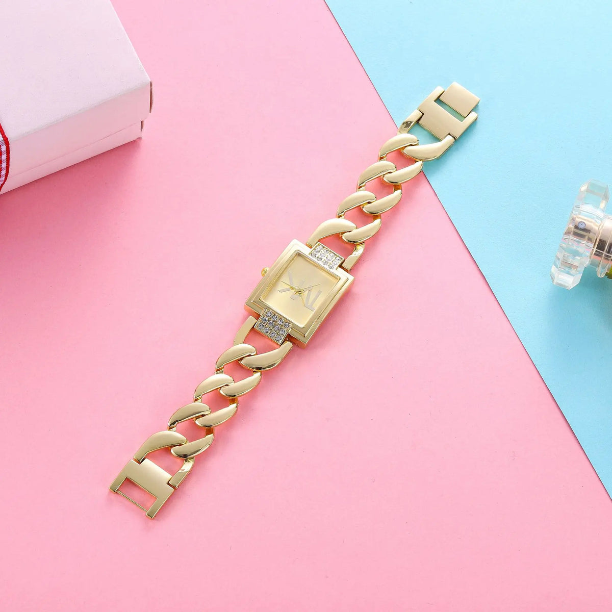 New Bestselling Bracelet Watch, Versatile Fashion Quartz Watch, Creative Hollow Out Trendy Square Wristwatch for Women