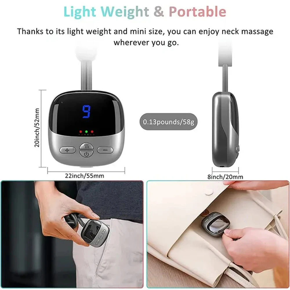 NEW Mini Smart Hanging Neck Shoulder Cervical Spine Massager Mini Portable Hot Compress Neck Artifact Dredging Neck Protector
