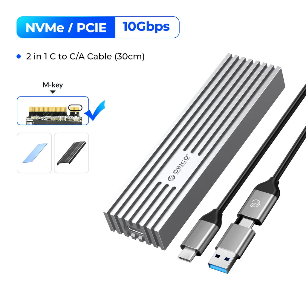ORICO NVMe M.2 SSD Enclosure USB4 40Gbps PCIe3.0x4 20Gbps 10Gbps M.2 External Case Compatible with Thunderbolt 3/4 USB3.2/3.1