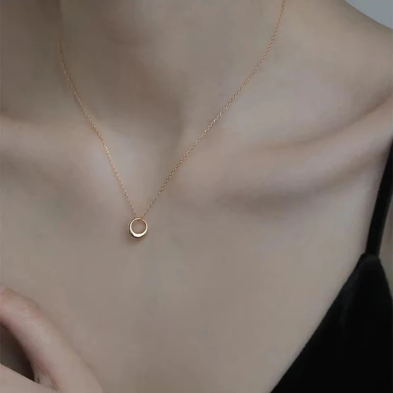 925 Sterling Silver Necklaces Women Fine Jewelry Wedding Accessories Geometric round Pendant Beads Necklace Wholesale