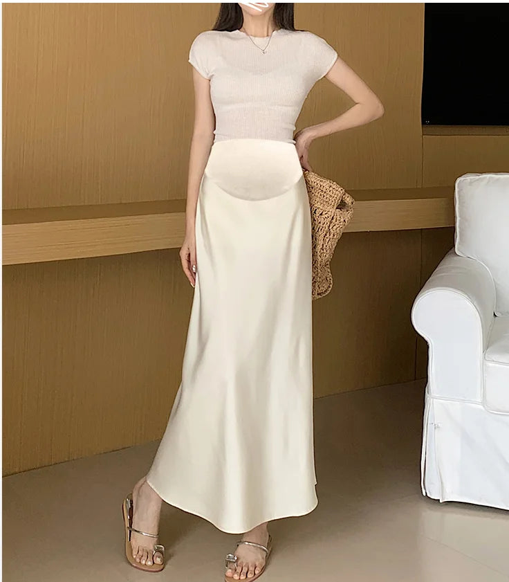 French Style Retro Maternity Skirts Adjustable Waist Pregnant Woman Fishtail Skirts Slim Hips Pregnancy Trumpet Mermaid Skirts