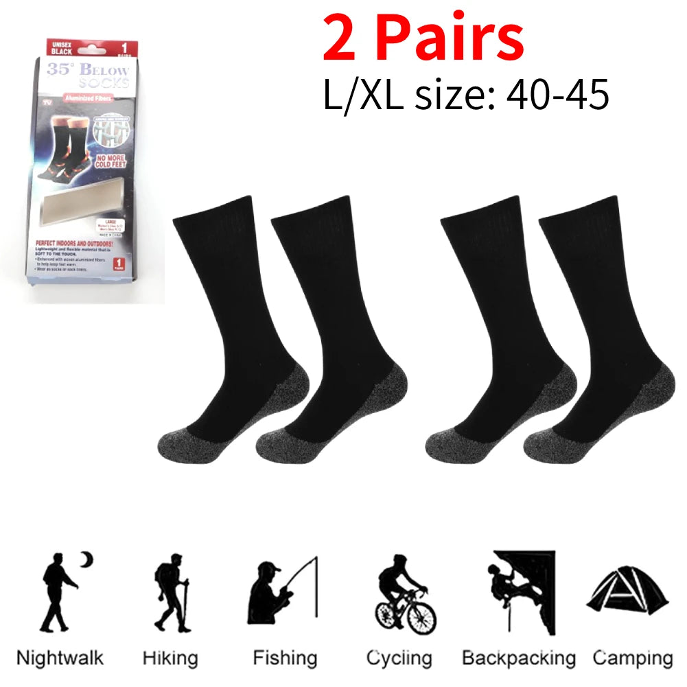 1Pair Winter Self-Heating Socks Thermal Heated Socks Soft Elastic Thicken Anti-Slip Socks For Women Men Outdoor Ski Tube Socks