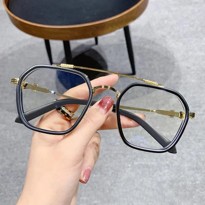 1PCs Blue Light Blocking Fashion Highend Glasses Men Optical Clear Glasses Black Square Frame Eyeglasses
