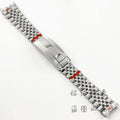 20MM Width Silver Presidential Solid Bracelet 904L Stainless Steel  Glide Lock Clasp Wristband for Sub Log NH34 NH35 Watch Case
