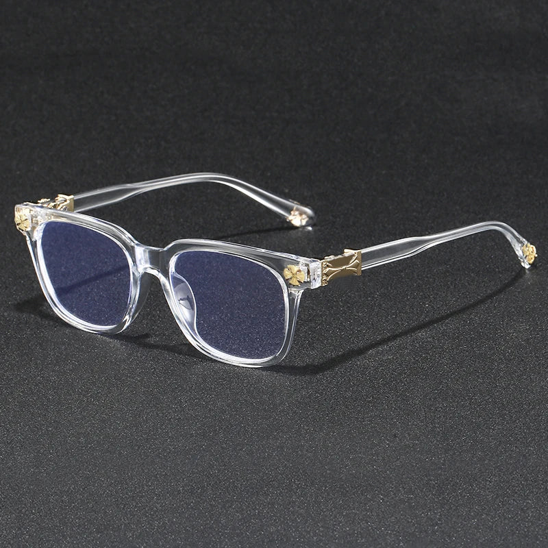 2026 New Women's Oversized Frame Blue Light Blocking Glasses with Rhinestone Decor Anti Radiation Computer Eyeglasses F114