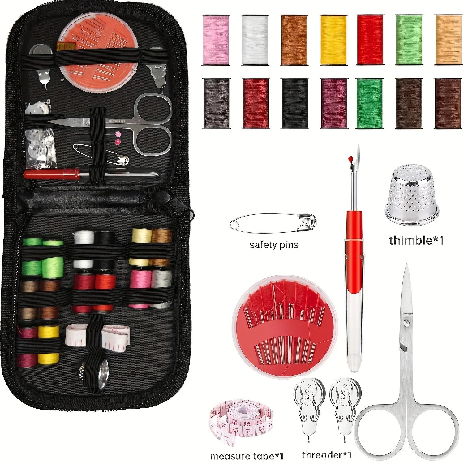 67/128pcs Sewing Kit With Sewing Supplies And Accessories 24-Color Threads, Needle And Thread Kit Products For Small Fixe