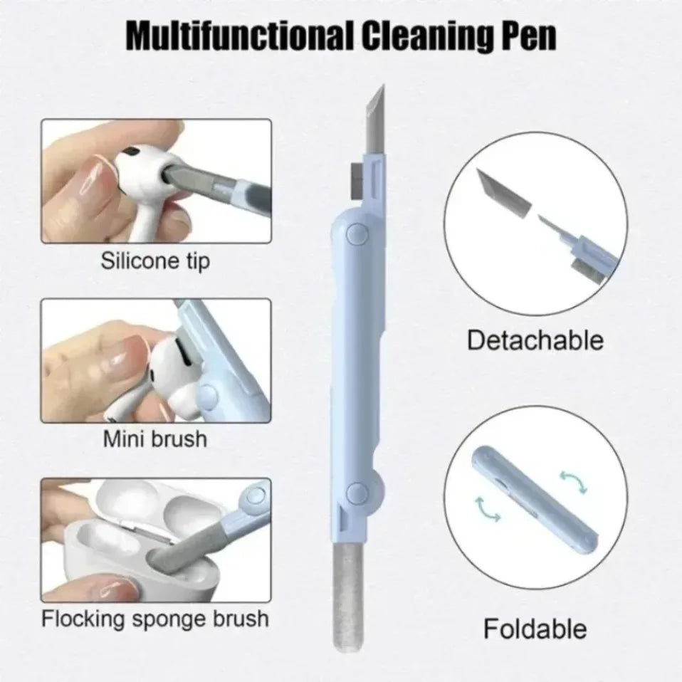 7 In 1 Multifunctional Cleaning Tool Mobile Phone Screen Cleaning Laptop Keyboard Cleaning Brush Bluetooth Headset Cleaning Pen