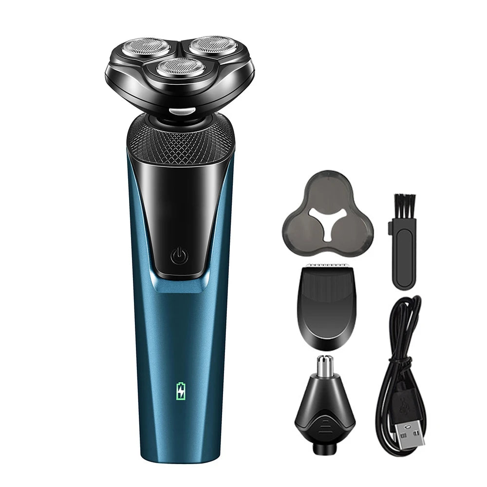 Electrical Rotary Shaver for Men Rechargeable Man Beard Shaving Razors Waterproof Automatic Floating Electric Shaver for Male