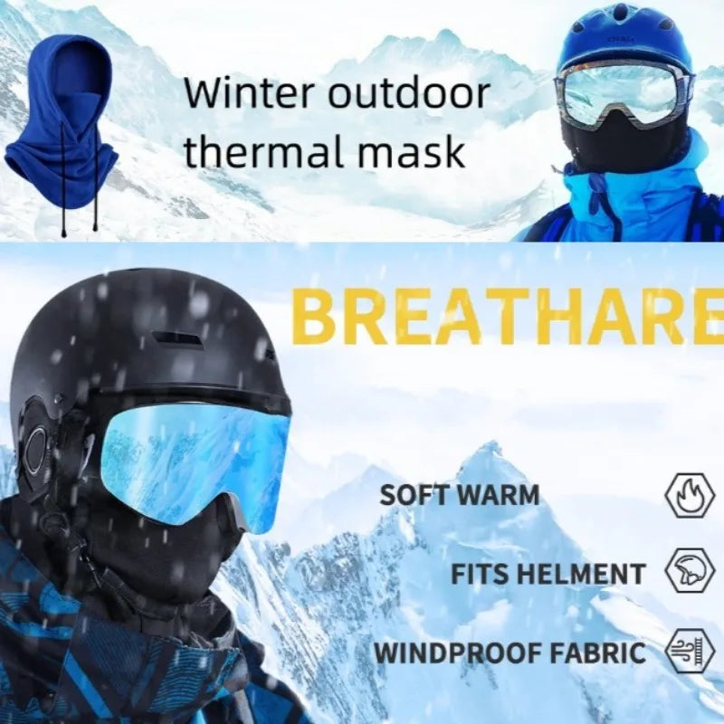 Winter Thermal Fleece Hat Hooded Outdoor Windproof Skiing Sport Men Women Neck Warmer Balaclava Cycling Face Mask Masked Caps