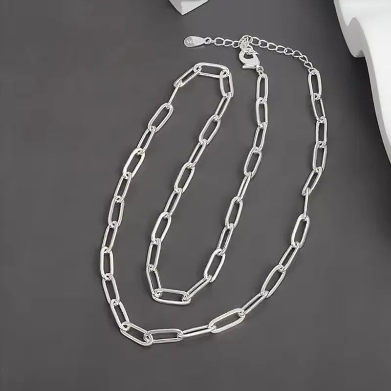S925 Sterling Silver Necklaces For Women Simple Chain Fashion Minimalist Pendant Necklaces Adjustbale Necklace Birthday Gift