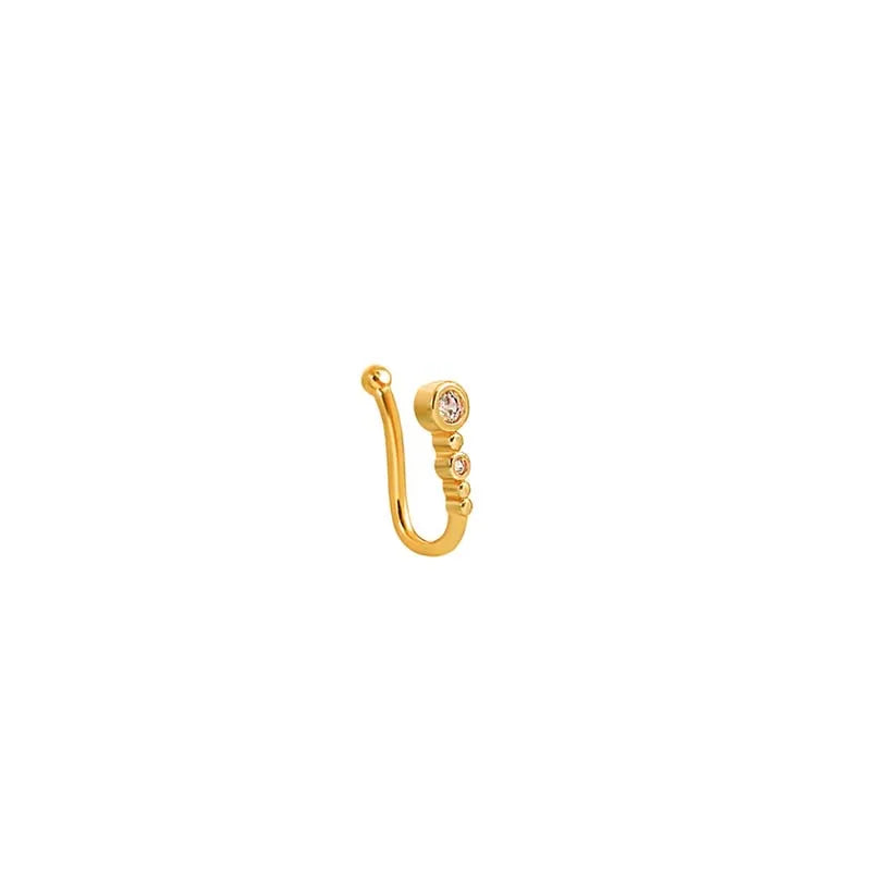 1Pc Chic U-Shape Non-Piercing Nose Ring for Women Simple Hip Hop Shiny Zircon Fake Nose Clip Body Piercing Jewelry Accessories
