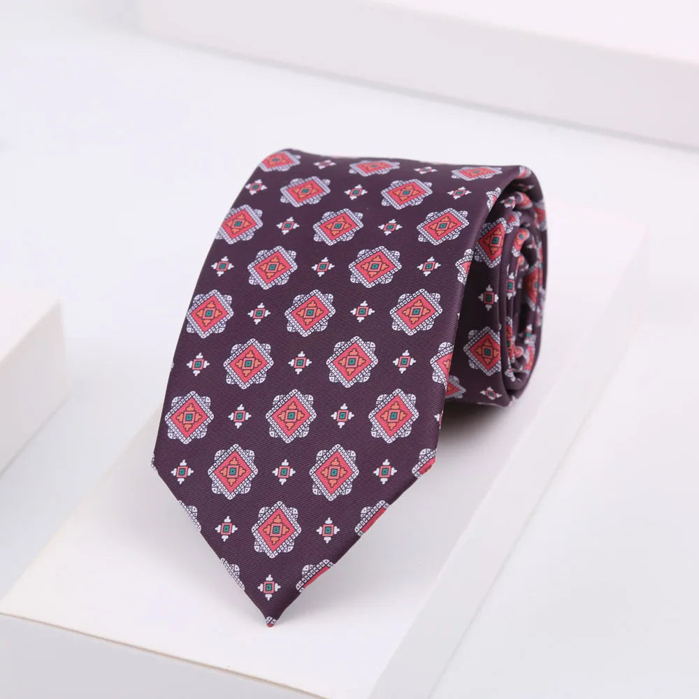 Men's Super Soft Silk Touch Ties Floral Paisley 8cm Necktie For Men Wedding Business Gravata Novelty Printing Neck Ties