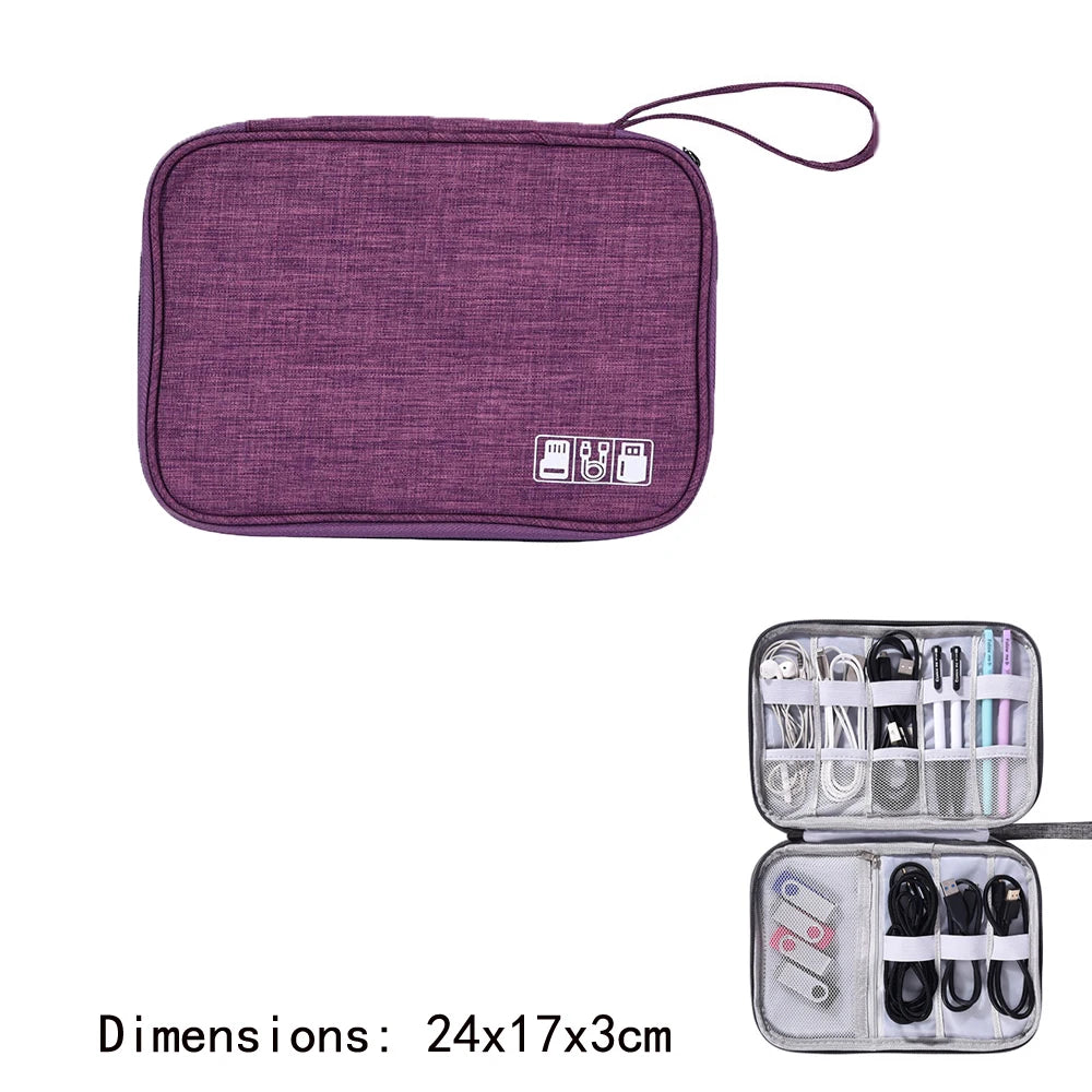 Portable Travel Cable Organizer Case Cable Storage Bag Waterproof Digital Electronic Accessories Organizer for USB Charger Plug