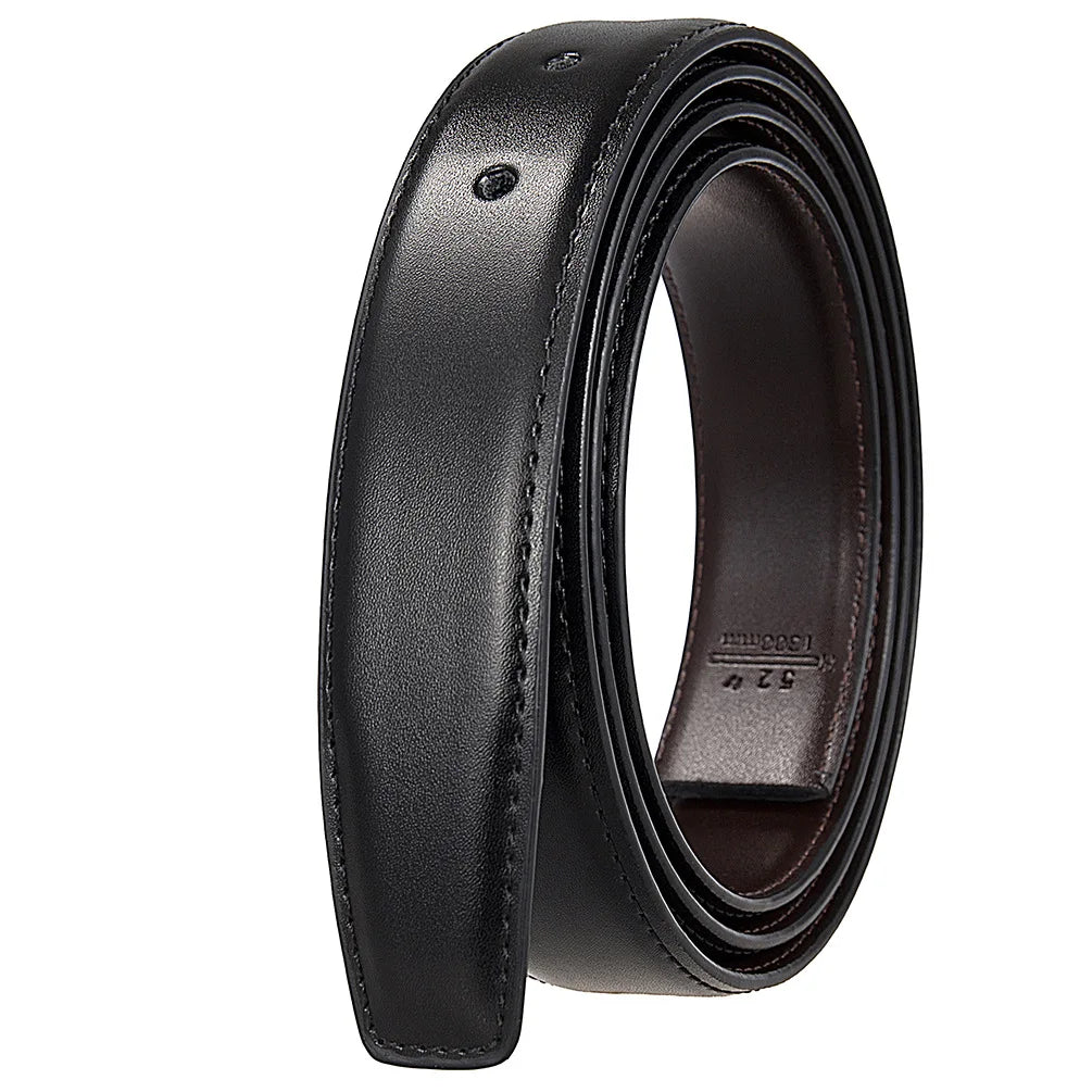 Luxury 2.8cm Width Holes Leather Belt Without Buckle For Men High Quality Cowhide Casual Business Belt No Buckles Head
