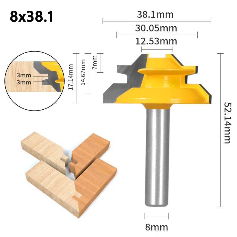1Pc 45° Degree Lock Miter Router Bit Woodworking Milling Cutter For Wood Tools
