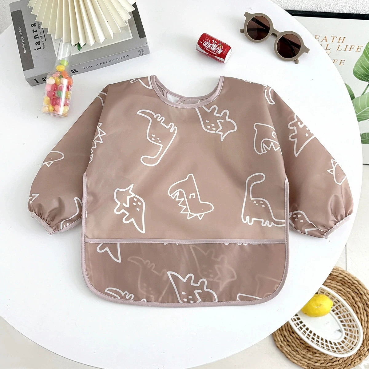Waterproof Full Sleeve Baby Bibs Children Apron Long Sleeve Feeding Smock Kids Eating Breastplate Infant Scarf Clothing