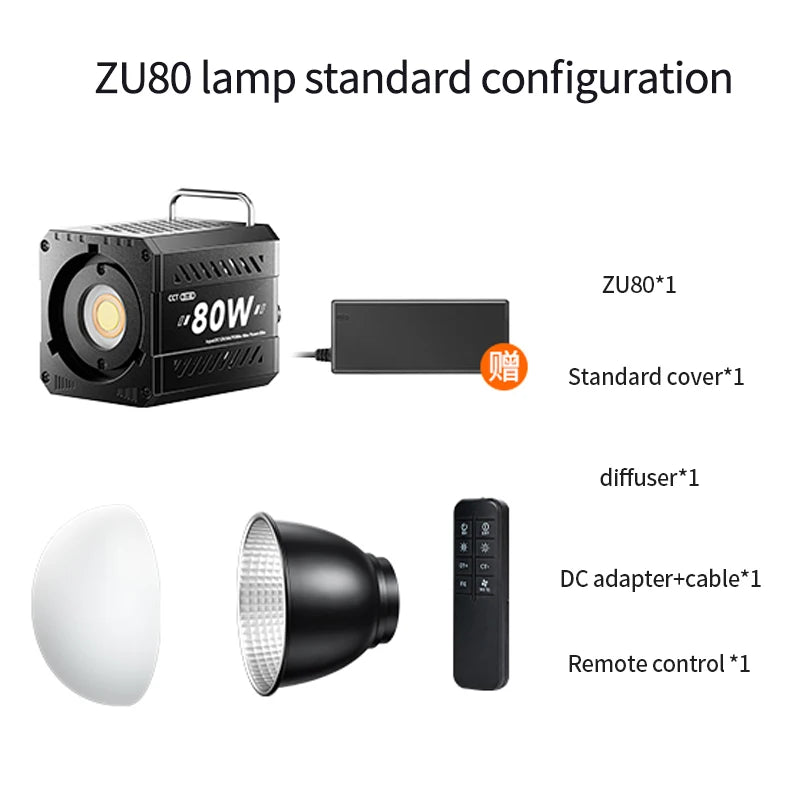 Bi-Color Camera Light 80W COB lamp beads video fill light mini Bowens portable can be handheld live lights 2500-6500K dimmable