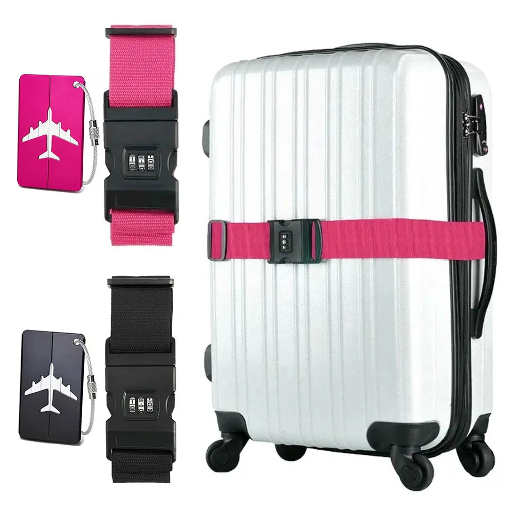 Adjustable Luggage Belts Strong Elastic Extra Safety Travel Suitcase Luggage Baggage Security Straps Tie Belt Carry On Straps
