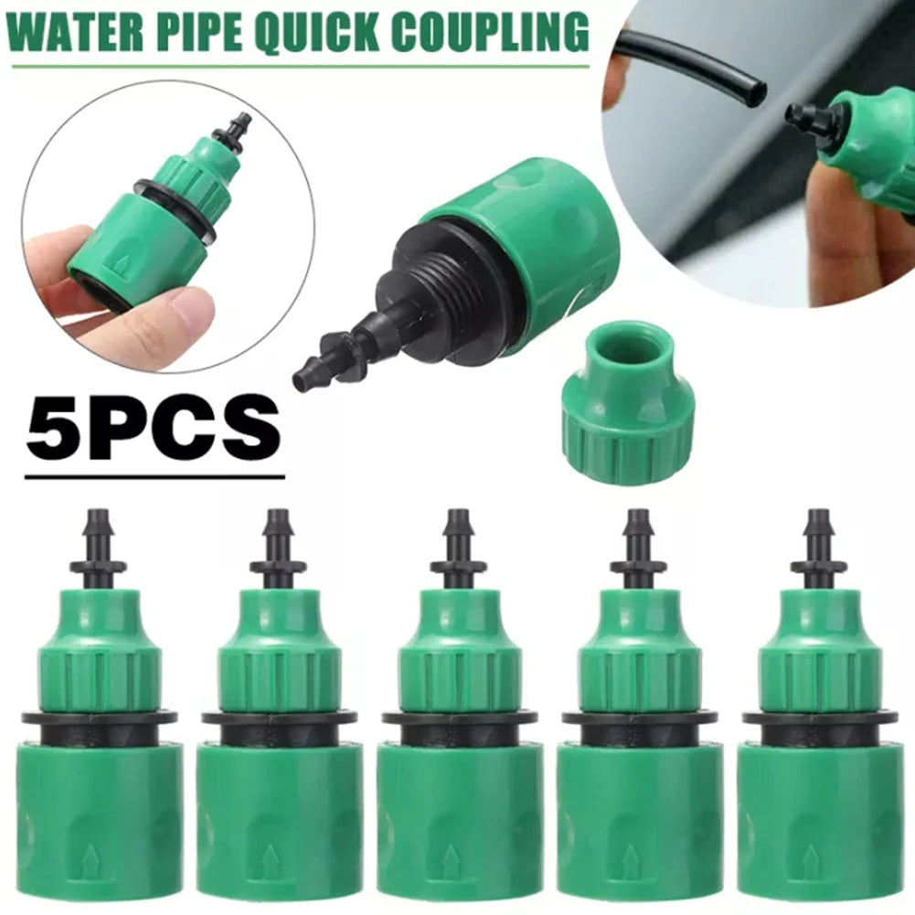 5 Pcs 4/7mm-8/11mm Plastic Garden Water Hose Quick Connector Irrigation Adapter Connector Drip Irrigation Tools