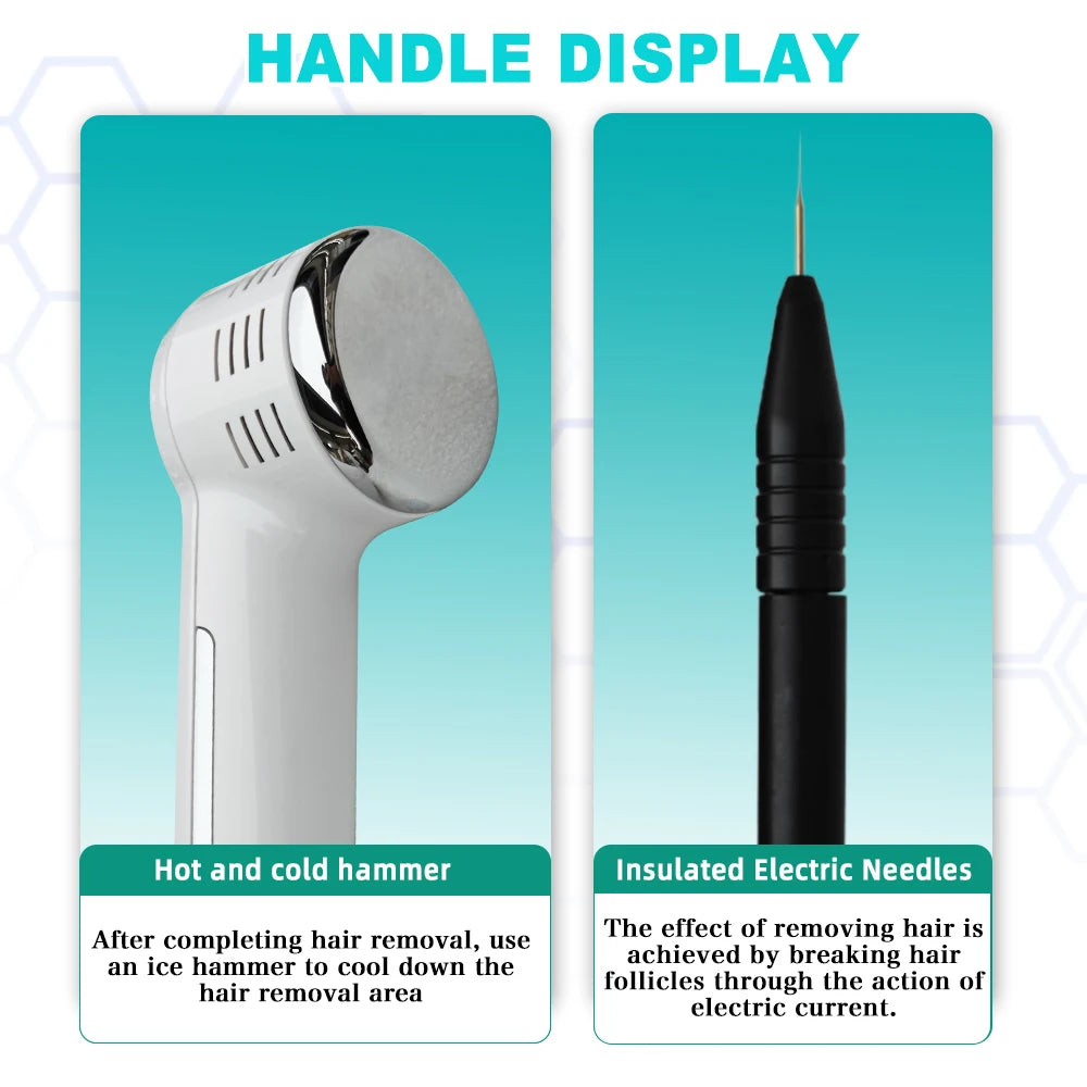 2 in 1 Electrolysis Hair Removal Machine Painless Permanent Hair Remove Machine for Women Men Bikini Body Home Salon Use
