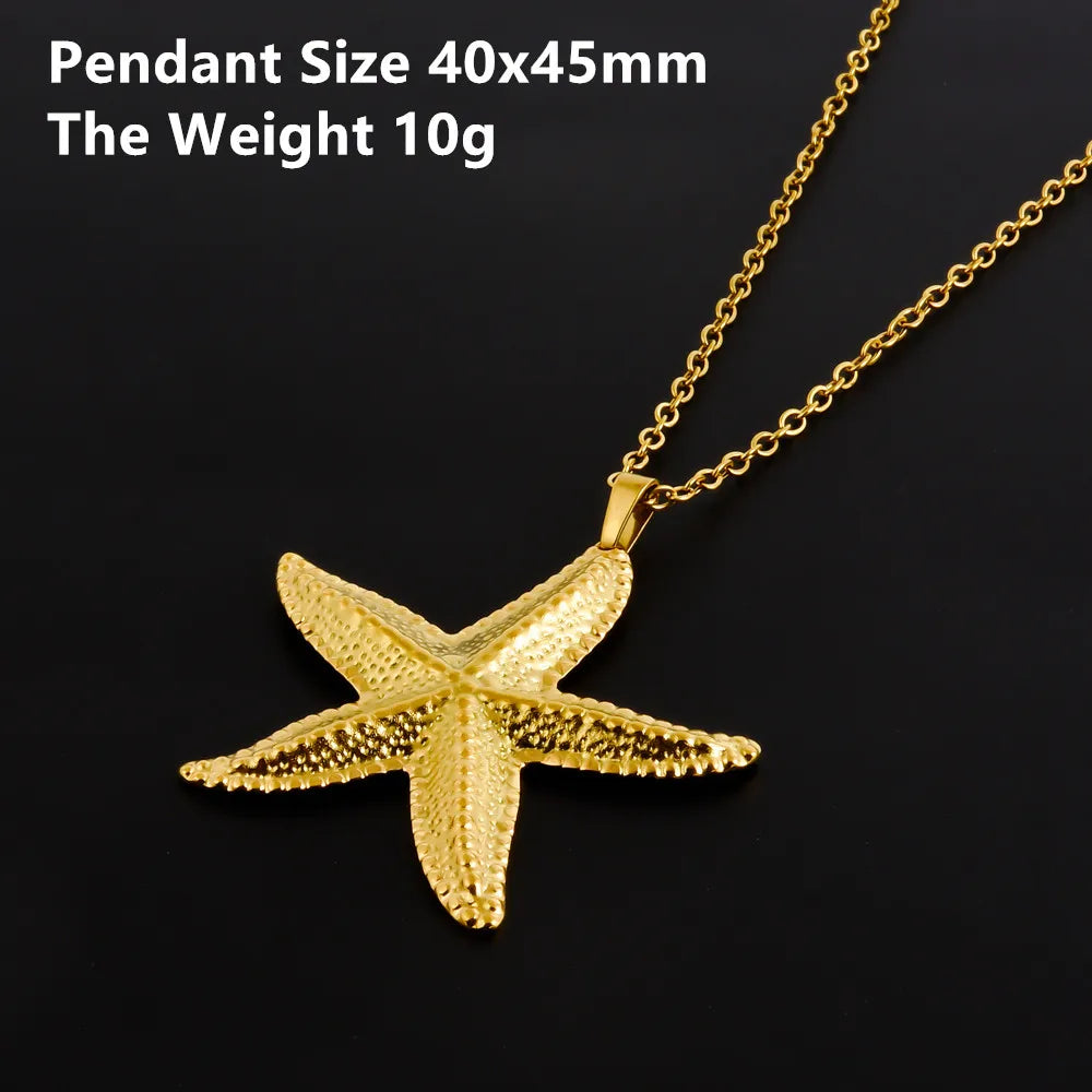 1Pc Stainless Steel Summer Sea Animal Aesthetic Women Grunge Necklaces Cute Ocean Hippocampus Seahorse Pendant Collares Jewelry