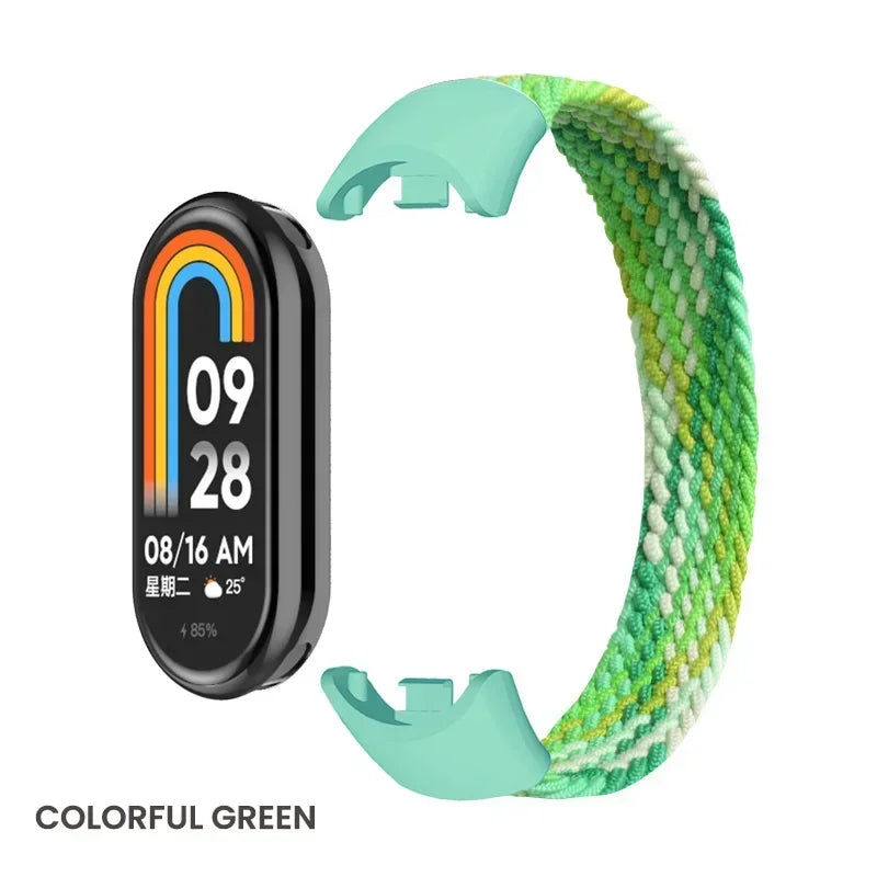 Braided Solo Loop for Xiaomi Mi Band 8 Strap Replacement accessories Elastic Nylon Watchbands correa bracelet for Miband 8 NFC
