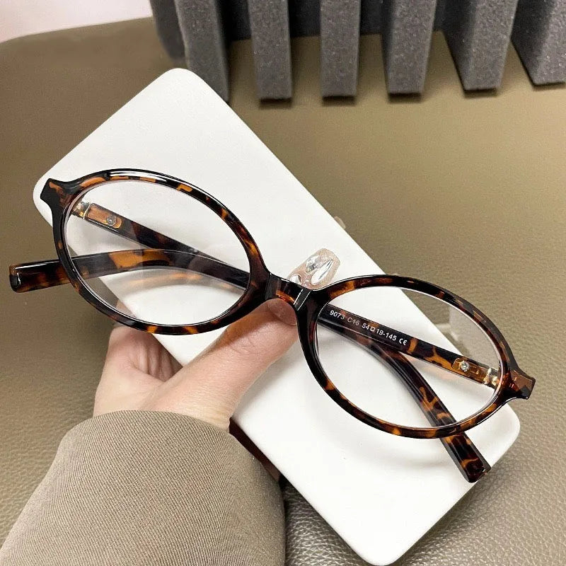 Y2K Oval Anti Blue Light Blocking Glasses Women's Clear Anti Radiation Filter Glasses Anti Radiation Eyeglass