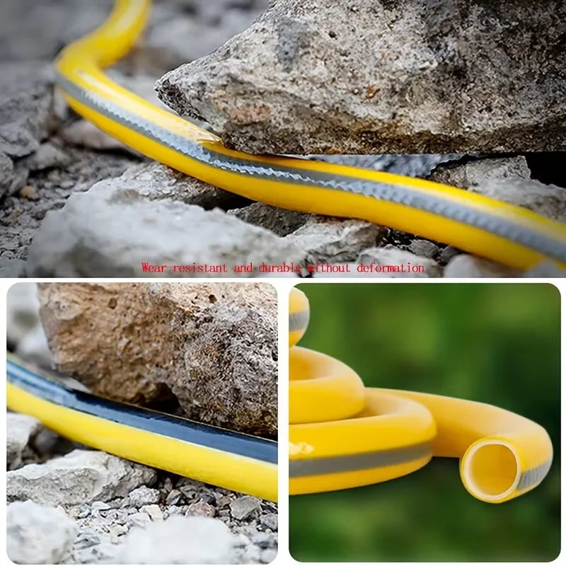 5/10/20m Heavy-Duty Rubber Garden Hose - Scratch & Wear Resistant, Leak-Proof, All-Season for Home, Balcony & Car Washing