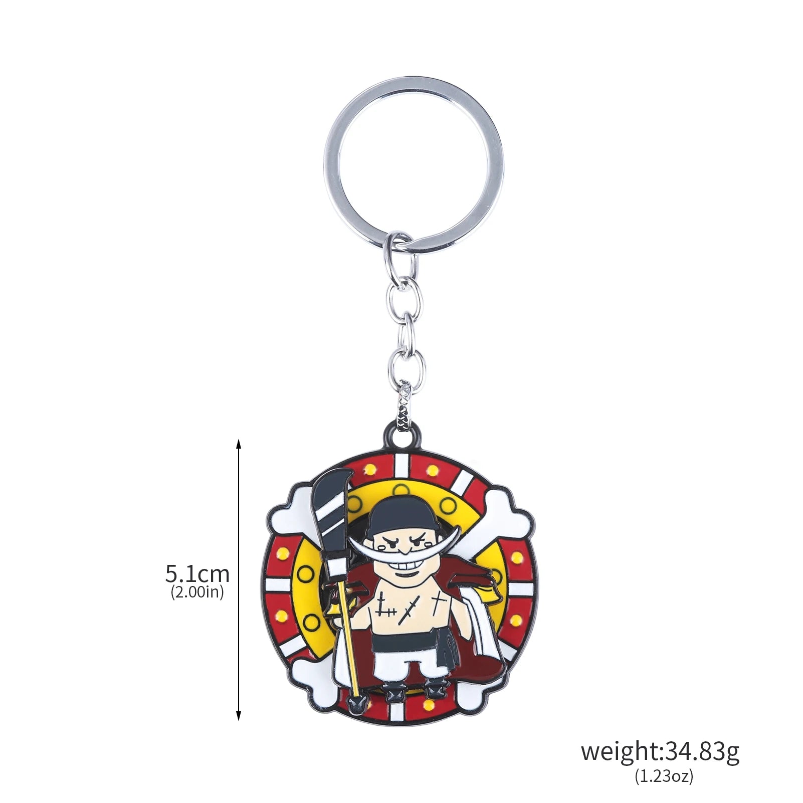 One Piece Luffy Straw Hat Keychain Rotatable Zoro Skull Metal Pendant Role-Playing Decorative Accessories Fan Jewelry Gift