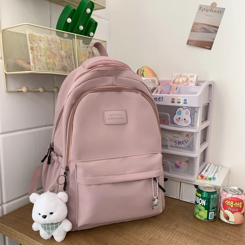 New Female Fashion Men High Capacity Waterproof College Backpack Trendy Women Laptop School Bags Cute Girl Travel Book Bag Cool