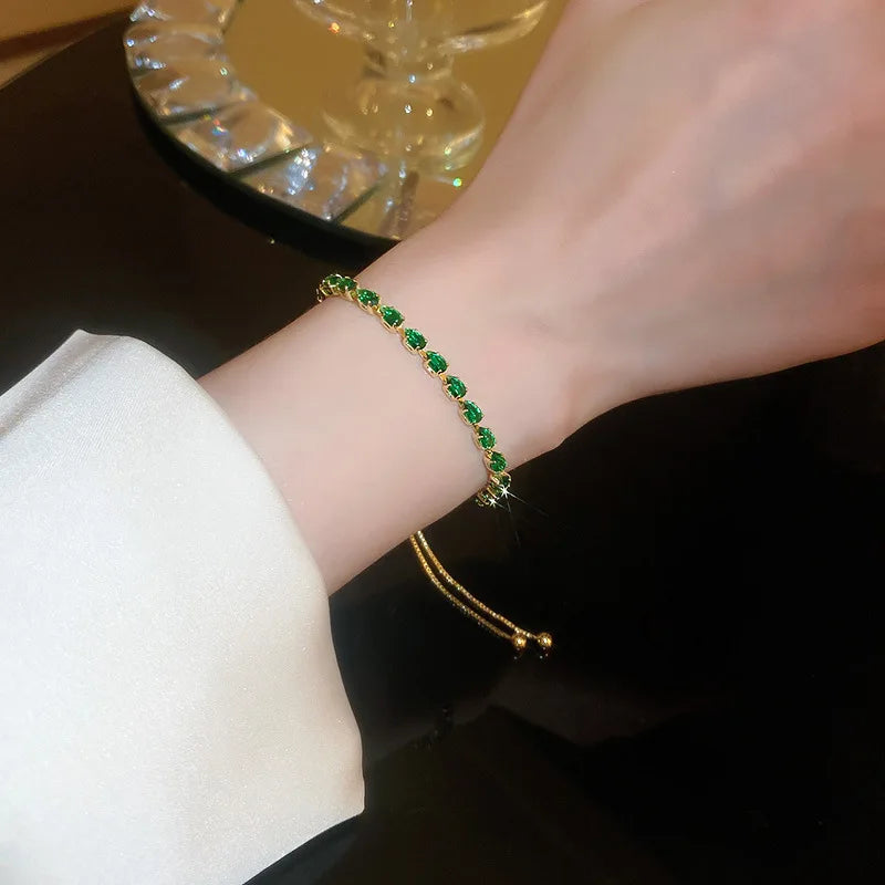Wave Geometry Adjustable Bracelet Bangle Luxury Fashion Rhinestone Crystal Bracelets Women Wedding Wristband Jewelry